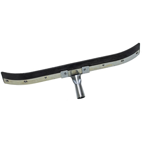 24 in Curved End Floor Squeegee, Black Buna Blend Rubber, 6PK